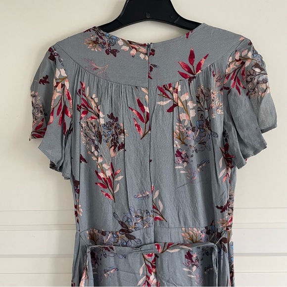 Lulus Fiorire Slate Blue Floral Print Wrap Maxi Dress 20577 - Picture 7 of 13